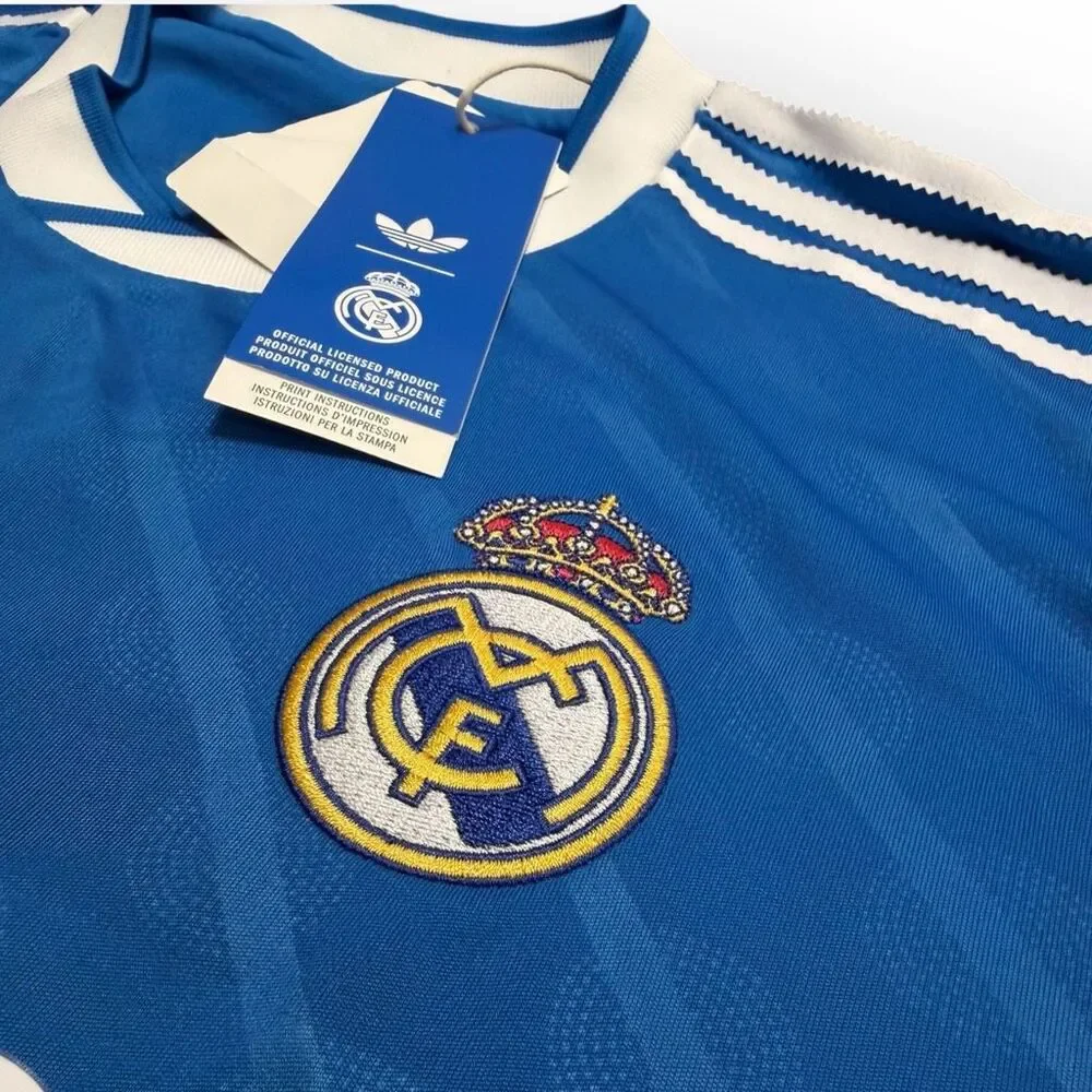 Adidas Real Madrid 25/26 Blue Long Sleeve Third Jersey JW4054 Mens size L New